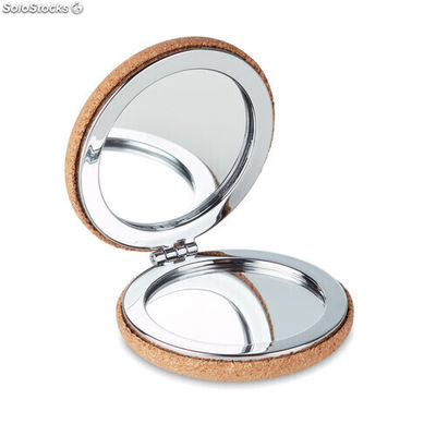 Espejo doble circular corcho beig MIMO9799-13