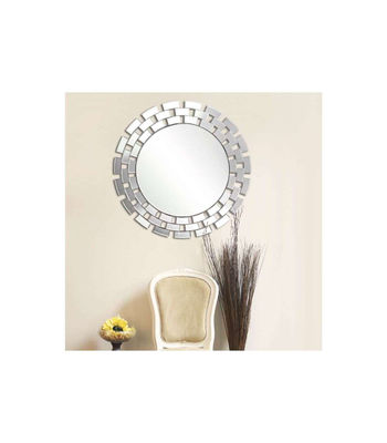 Espejo moderno redondo en acabado color plata 90 cm(ancho) 90 cm(altura) 2 - Foto 2