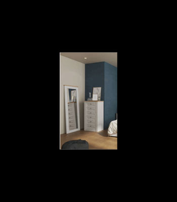 Espejo vestidor para dormitorio modelo Kansas acabado blanco tibet/roble