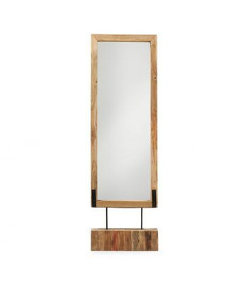 Espelho de pé em madeira natural