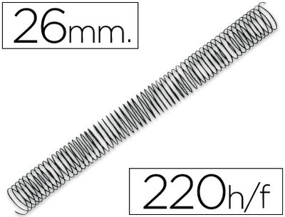 Espiral metalico q-connect 64 5:1 26MM 1.2MM caja de 50 unidades