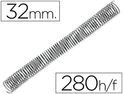 Espiral metalico q-connect 64 5:1 32MM 1.2MM caja de 50 unidades