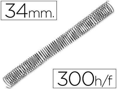 Espiral metalico q-connect 64 5:1 34MM 1.2MM caja de 25 unidades