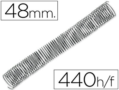 Espiral metalico q-connect 64 5:1 48MM 1.2MM caja de 25 unidades