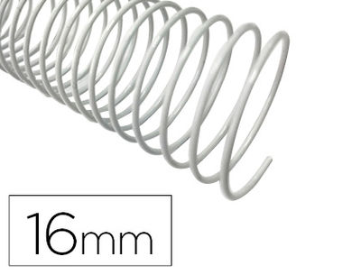 Espiral metalico q-connect blanco 64 5:1 16MM 1.2MM caja de 100 unidades