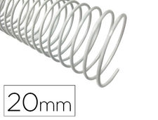 Espiral metalico q-connect blanco 64 5:1 20MM 1.2MM caja de 100 unidades