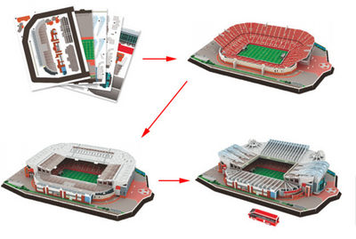 Estadio de los gigantes del fútbol, ​​modelo de papel 3D, versión mini - Foto 3