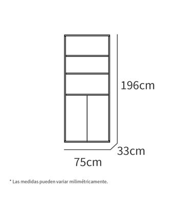 Estantería-1 dos puertas acabado blanco, 196.5 cm(alto)75.5 cm(ancho)33 - Foto 5