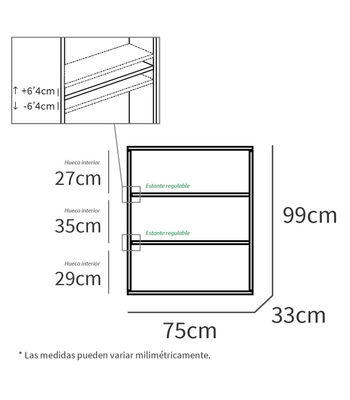 Estantería-4 tres estantes acabado roble gold, 99.5 cm(alto) 75.5 cm(ancho) 33 - Foto 3