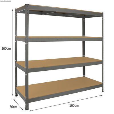 Estantería Industrial Q-Rax de Acero Sin Tornillos Gris 160cm de Ancho - Foto 5