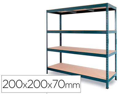 Estanteria metalica ar stocker 200x200x70 cm 4 estantes 450 kg por estante