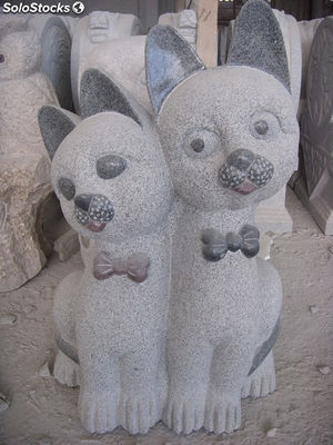 Estatua de granito figura de animales Gatos, estatua de piedra tallada