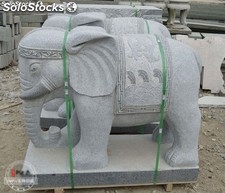 Estatua de piedras talladas figura Elefante, esculturas en piedras 170x125x60cm