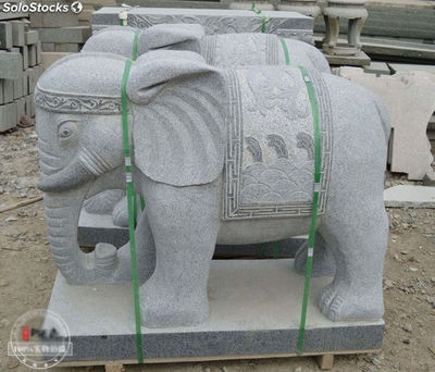 Estatua de piedras talladas figura Elefante, esculturas en piedras 170x125x60cm