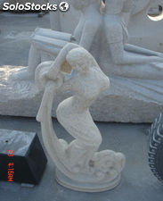 Estatua tallada en granito abstracta figura mujer H90cm