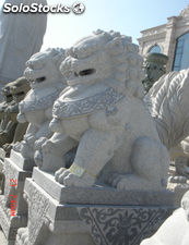 Estatuas de animal tallado de granito León 50cm