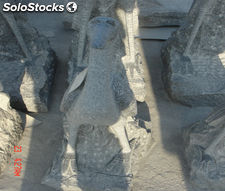 Estatuas de granito tallado figura Grulla H90cm, estatua Grulla