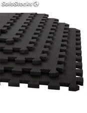 Esterilla puzzle para suelos de gimnasio y fitness negro protección de goma