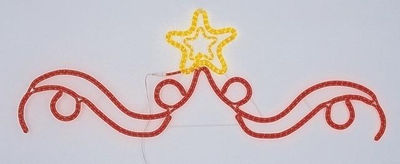 Estrella tubo decoracion verde estrella roja 70*170 cm