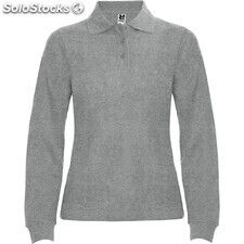 Estrella woman long sleeve polo shirt s/xxxl heather grey ROPO66360658 - Photo 3