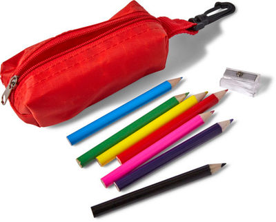 Estuche de cremallera con 8 lápices de colores