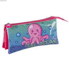 Estuche Escolar Triple Pulpito Save The Ocean