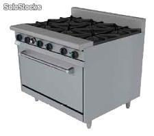 Estufa con horno de 6 quemadores mod: aer-6-36