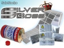 Etichette silver boss in poliestere autoadesivo - indelebile anche alla nitro