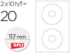 Etiqueta adhesiva apli 10603 tamaño cd-rom 117 mm para fotocopiadora laser
