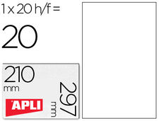 Etiqueta adhesiva apli translucidas 1225 tamaño 210x297 mm - fotocopiadora