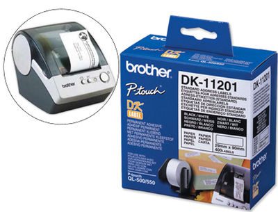 Etiqueta adhesiva brother dk11201 -tamaño 29x90 mm para impresoras de etiquetas