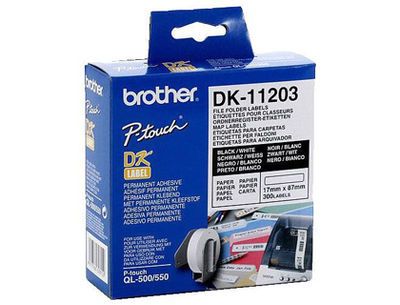 Etiqueta adhesiva brother dk11203 -tamaño 17x87 mm para impresoras de etiquetas