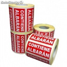 Etiqueta adhesiva &quot;contiene albarán&quot; 110 x 50 mm- Rollo de 1000 unidades-