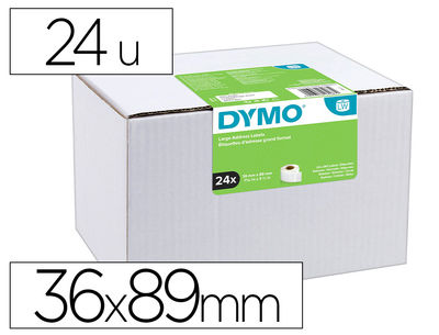 Etiqueta adhesiva dymo labelwriter para direccion 36x89 mm blanca pack de 24