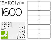 Etiqueta adhesiva q-connect kf01584 tamaño 99,1x33,9 mm fotocopiadora laser