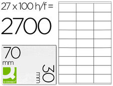 Etiqueta adhesiva q-connect KF10642 tamaño 70X30 mm fotocopiadora laser ink-jet