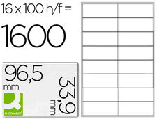 Etiqueta adhesiva q-connect kf10651 tamaño 96,5x33,9 mm fotocopiadora laser