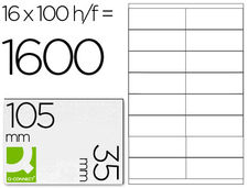 Etiqueta adhesiva q-connect kf10653 tamaño 105x35 mm fotocopiadora laser