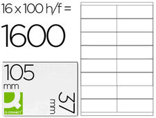 Etiqueta adhesiva q-connect KF10654 tamaño 105X37 mm fotocopiadora laser ink-jet