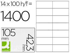 Etiqueta adhesiva q-connect KF10656 tamaño 105X42.3 mm fotocopiadora laser