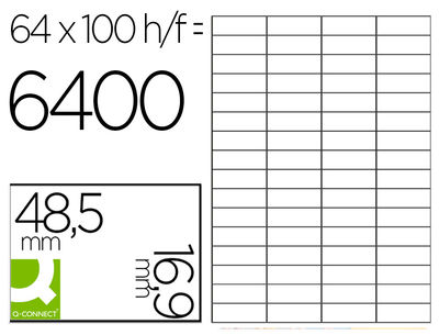Etiqueta adhesiva q-connect KF11207 tamaño 48.5X16.9 mm fotocopiadora laser