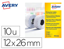 Etiqueta avery 1 linea adhesivo permanente 26x12 mm blanca rollo 1500 unidades