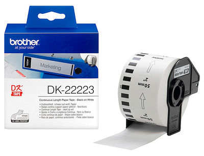 Etiqueta brother dk22223 cinta papel continuo adhesiva removible blanca 50 mm x - Foto 2