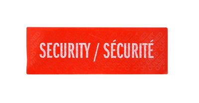Etiqueta E-Comerce con residuo 90x30 &quot;Security /Sécurité&quot; -Ingles/Francés
