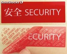 Etiqueta E-Comerce con residuo 90x80 - &quot;Security&quot; - Ingles/Chino