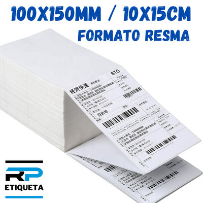 Etiquetas adesivas térmicas alta qualidade 10x15 / 100x150 - formato em resma