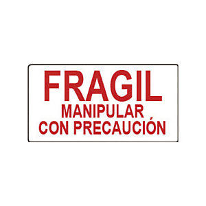 Etiquetas de precaución de uso "FRAGIL