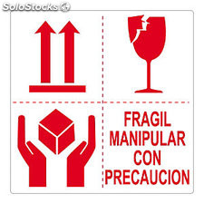 Etiquetas de precaución de uso frágil manipular con precaución