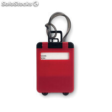 Étiquette de bagage en plastiq rouge MIMO8718-05
