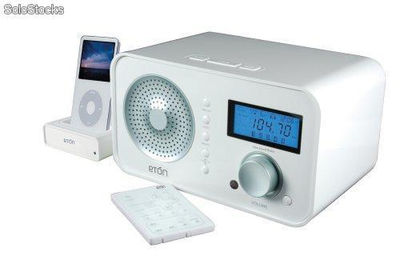 Eton radio con RDS, dock para Ipod, alarma S100 blanca estilo retro